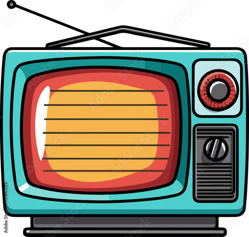 Retro tv clipart desing illustration