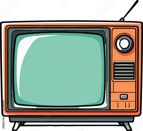 Retro tv clipart desing illustration