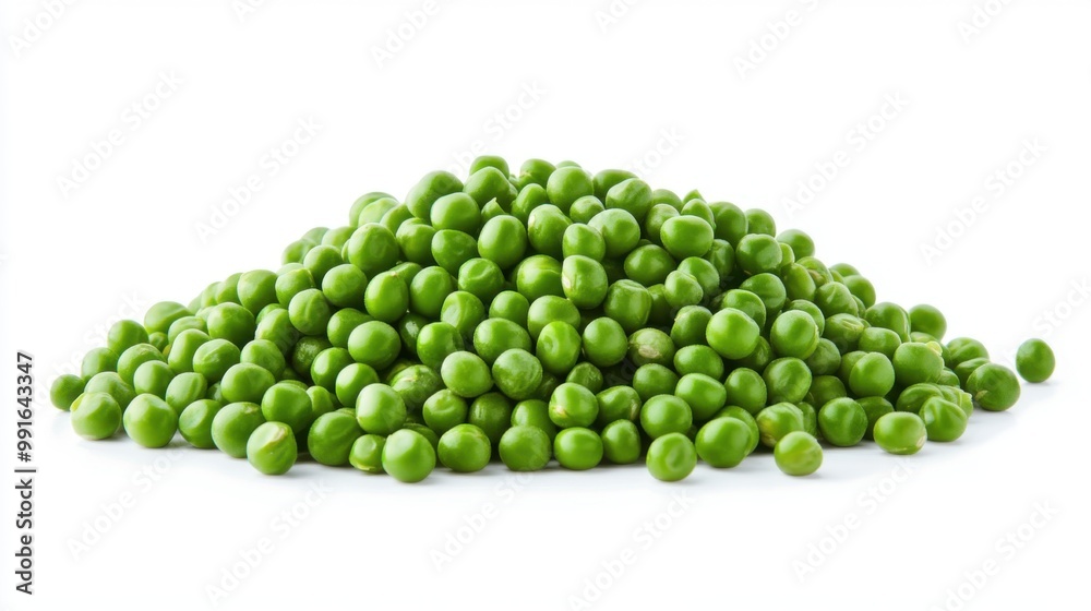 Green peas white background. Generative AI Green peas white background. Generative AI