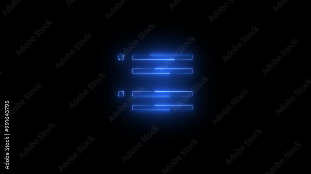 Neon show resultsicon blue glowing black background animation Neon show resultsicon blue glowing black background animation
