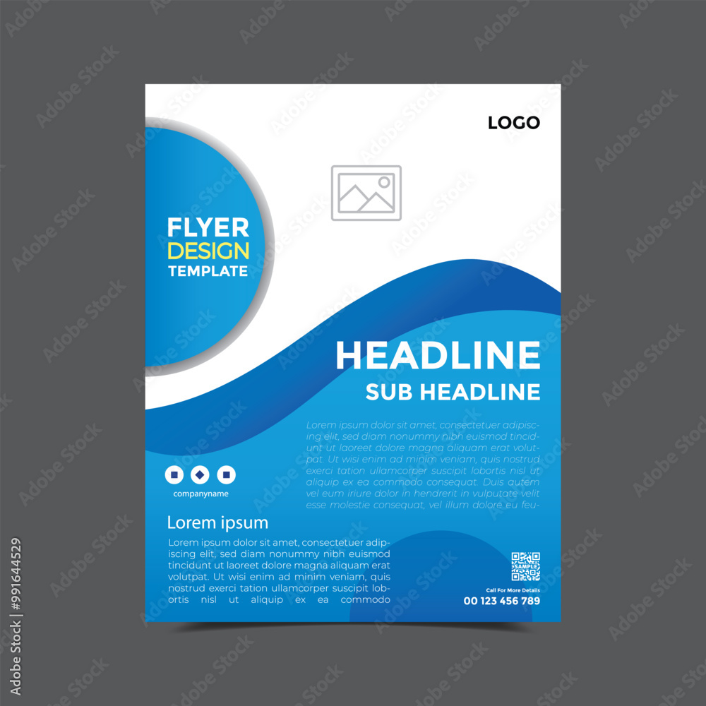 Obraz premium blue gradient color business flyer template