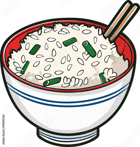 Rice Bowul clipart desing illustration