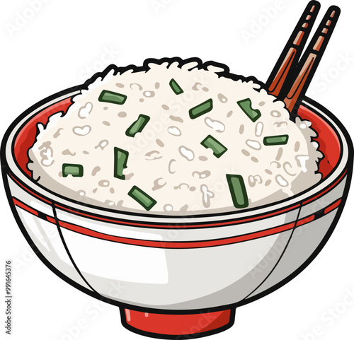 Rice Bowul clipart desing illustration