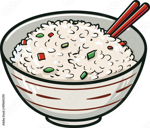 Rice Bowul clipart desing illustration