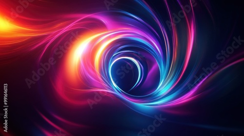 Abstract Neon Swirls