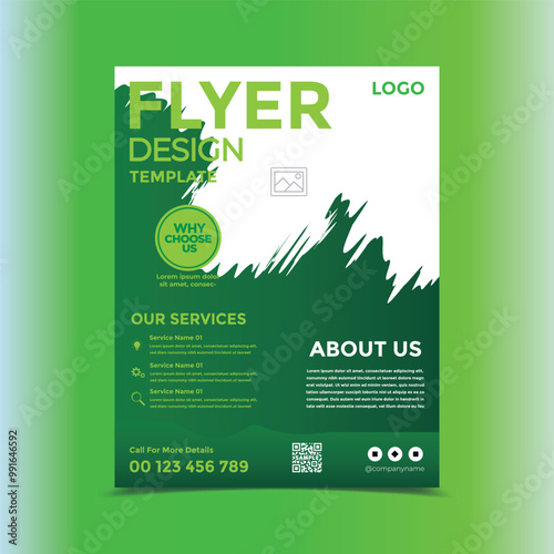 Green Color Flyer Template design
