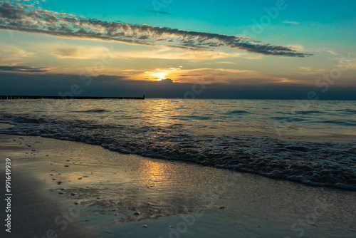 Sunset on Baltic sea