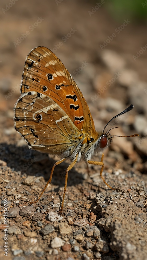 Dorcas copper butterfly perched on the ground. Dorcas copper butterfly perched on the ground.
