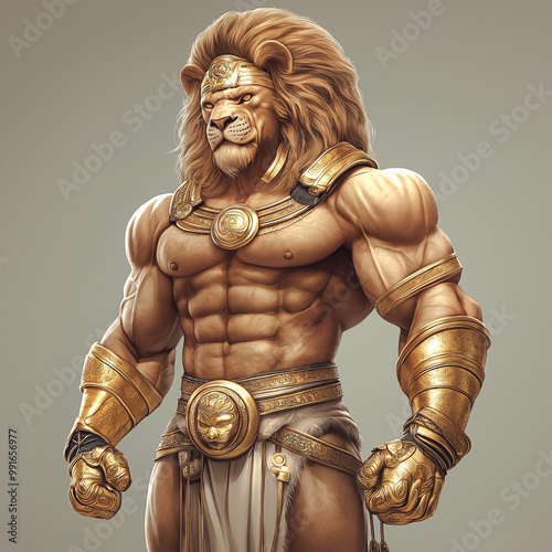 A lion character for slot game, video game, mobile game, Illustration