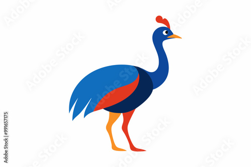 Cassowary bird creative vector design