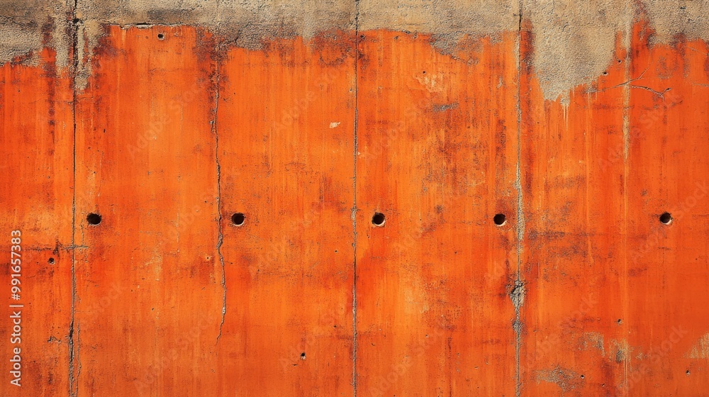 Obraz premium Orange cement wall textured. Generative AI