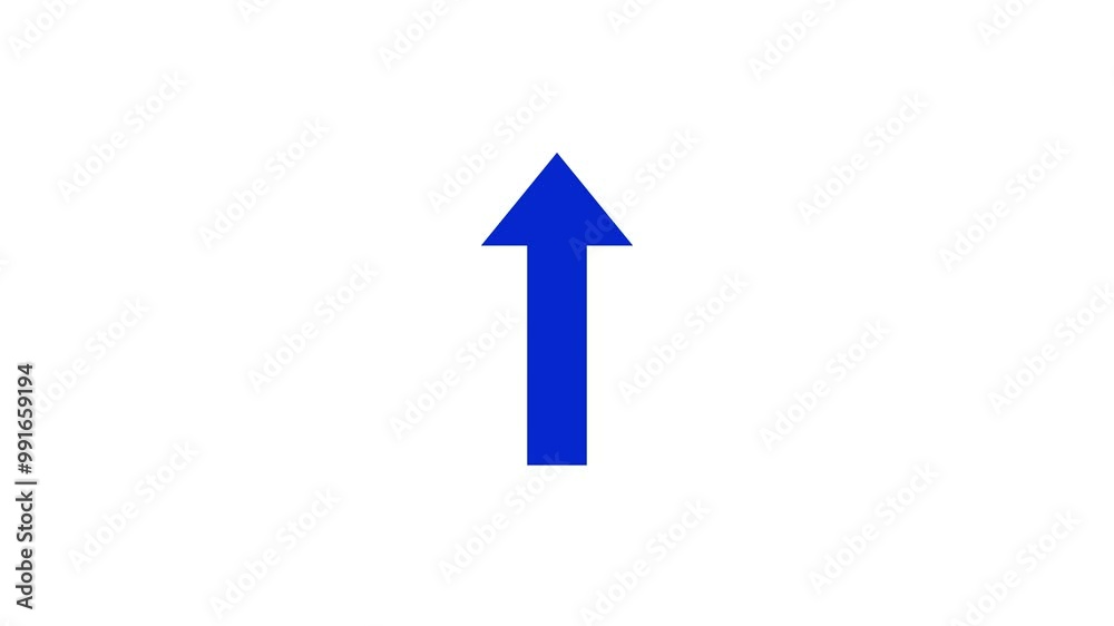 Blue colour up direction arrow animation icon on white background. Blue colour up direction arrow animation icon on white background.
