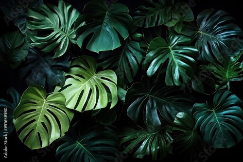 Dark Green Tropical Leaves