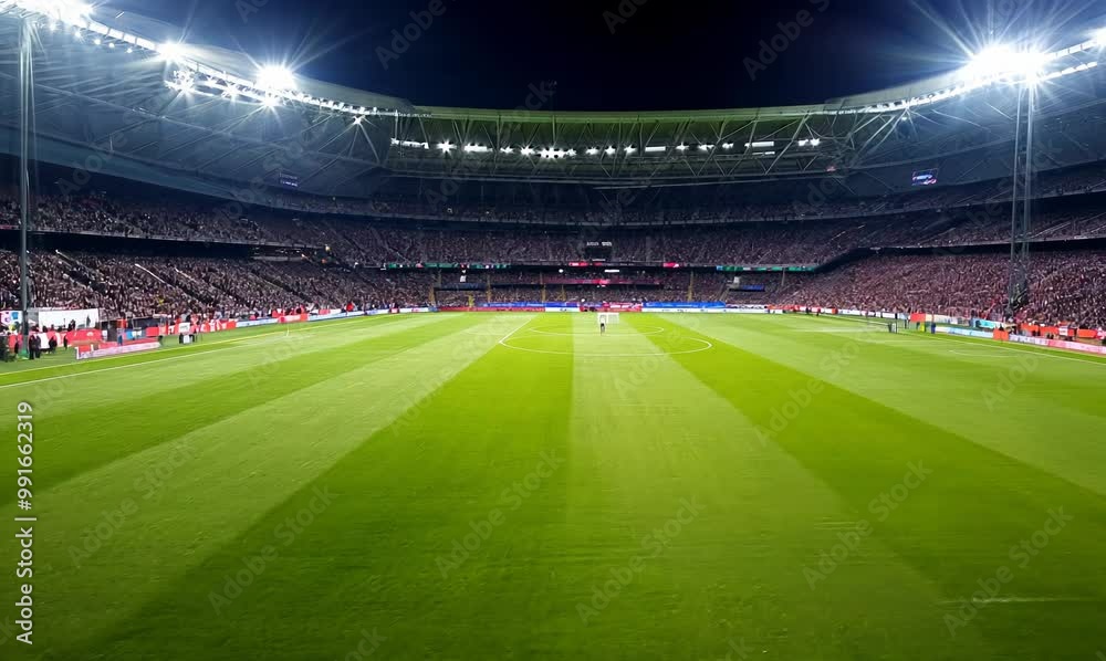 Stadium Lights on Empty Playground Before Game Stadium Lights on Empty Playground Before Game