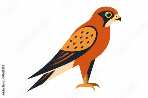 Simple kestrel bird vector design on a white background