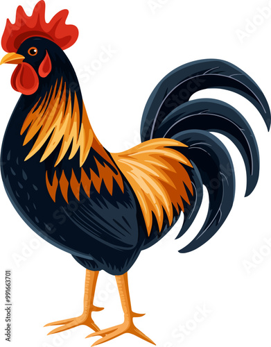 Rooster clipart desing illustration