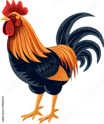 Rooster clipart desing illustration
