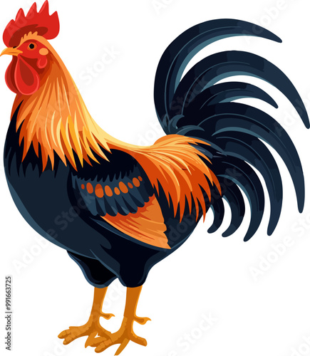 Rooster clipart desing illustration