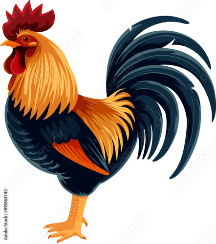 Rooster clipart desing illustration