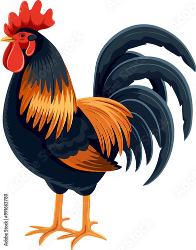 Rooster clipart desing illustration
