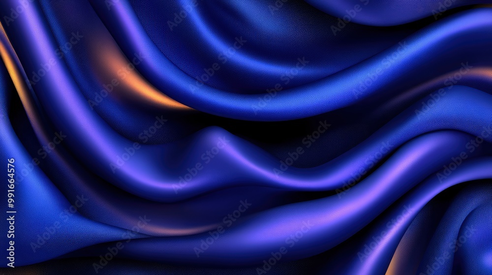 Obraz premium Abstract Blue Satin Fabric Texture Background