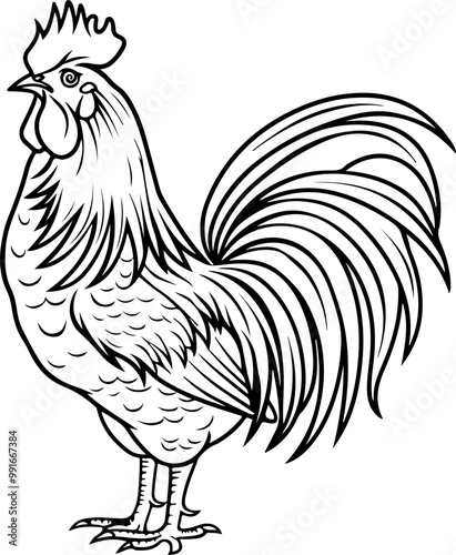 Rooster shilouette clipart desing illustration
