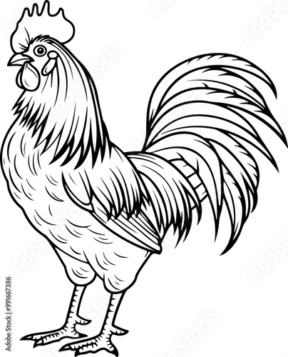 Rooster shilouette clipart desing illustration