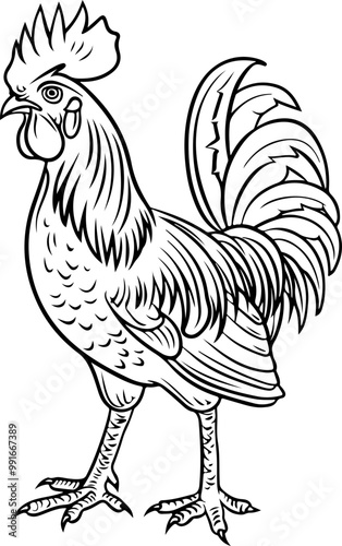 Rooster shilouette clipart desing illustration