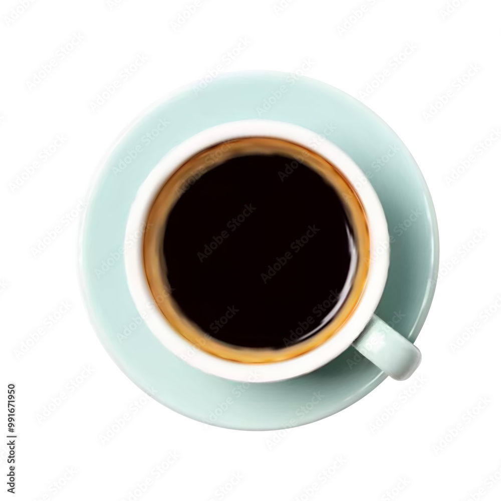 3d coffee cup top view. Realistic coffee cup top view isolated on white background 3d coffee cup top view. Realistic coffee cup top view isolated on white background