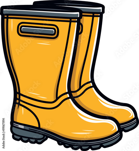 Rubber Boots clipart desing illustration