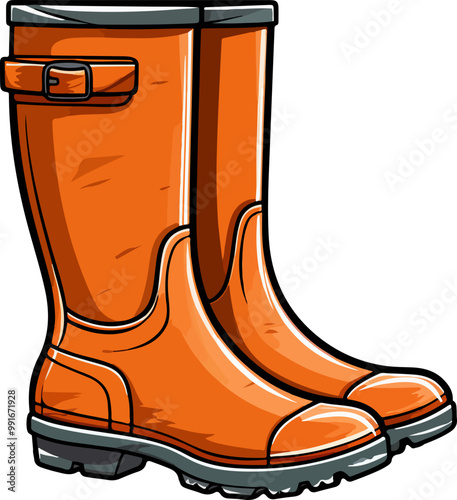 Rubber Boots clipart desing illustration