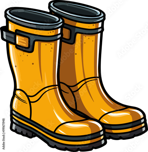 Rubber Boots clipart desing illustration