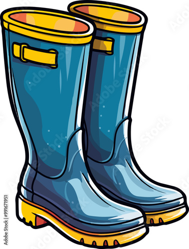 Rubber Boots clipart desing illustration