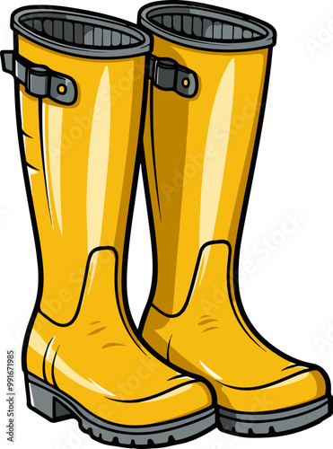 Rubber Boots clipart desing illustration
