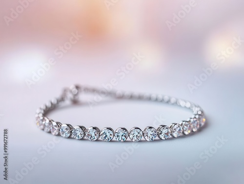 Isolated diamond anklet, delicate and sparkling against a white background, diamond anklet, playful elegance