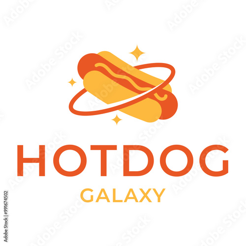hotdog galaxy flat minimalist logo design