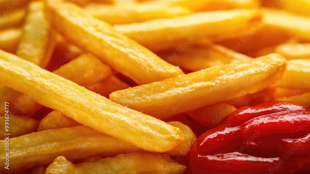 Golden, crispy french fries with a side of rich, tangy ketchup. Perfect for snacks, meals, or sharing with friends. Golden, crispy french fries with a side of rich, tangy ketchup. Perfect for snacks, meals, or sharing with friends.