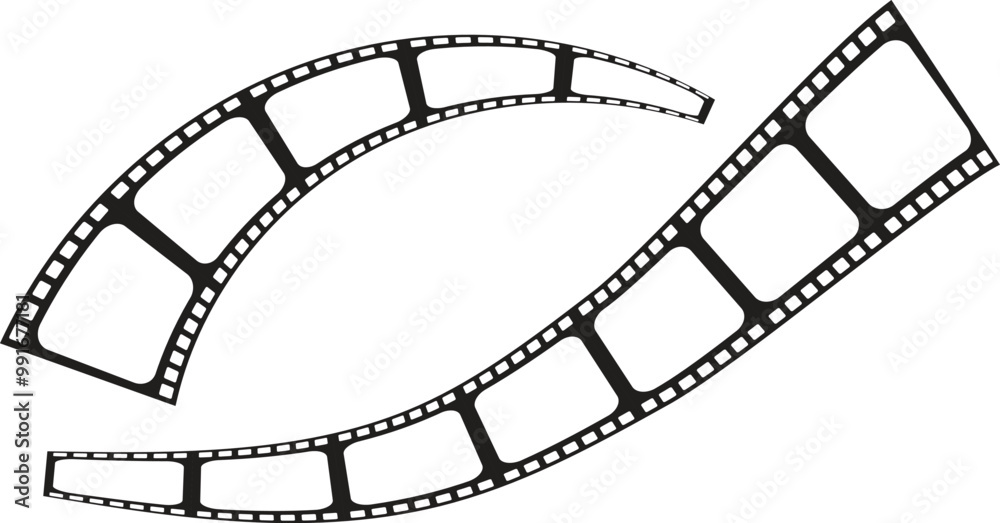 Fototapeta premium Curved film strip icon set. vector eps10