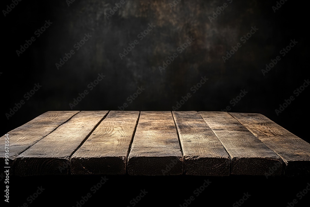 Rustic wooden table with dark background. Perfect for showcasing products, creating a moody scene, or adding texture to your design. Rustic wooden table with dark background. Perfect for showcasing products, creating a moody scene, or adding texture to your design.