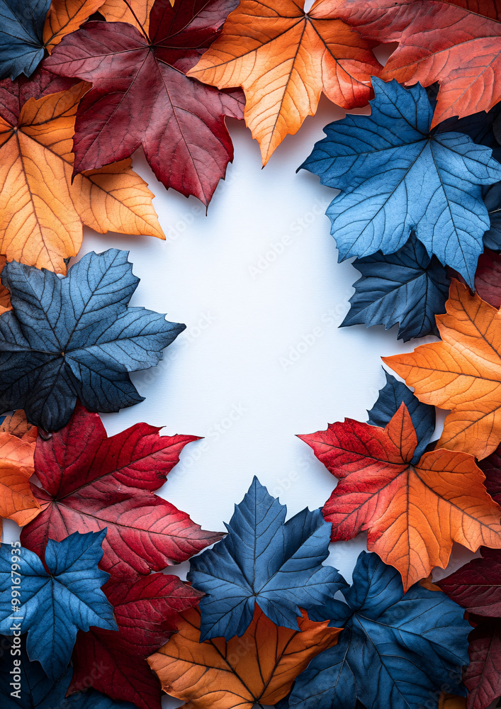 Autumn leaves frame with vibrant colors against a white background, perfect for seasonal decor or invitations. Autumn leaves frame with vibrant colors against a white background, perfect for seasonal decor or invitations.