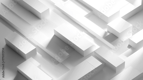 Abstract White Geometric Shapes with Shadows  White luxury background with grey shadow diagonal stripes.