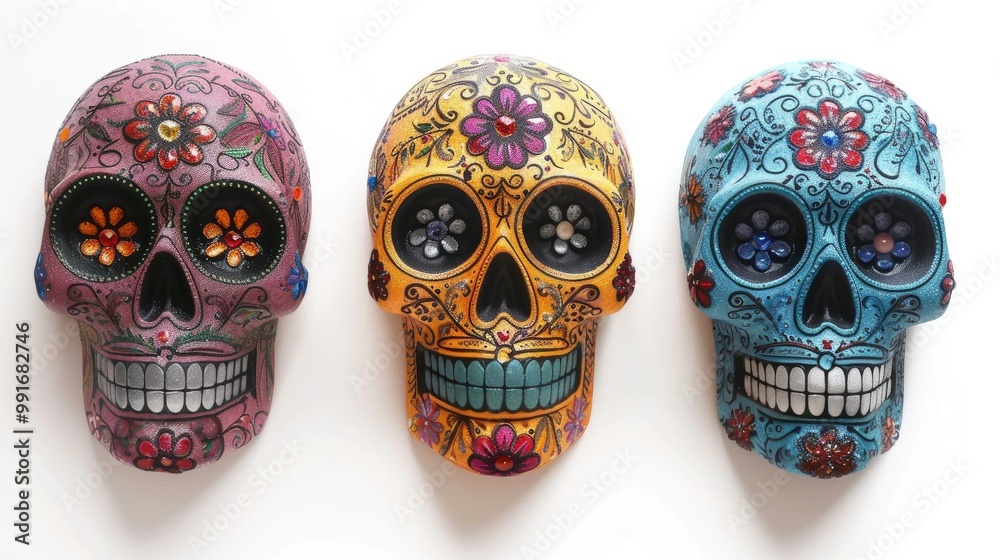 Day of The Dead sugar Skull with floral ornament. Mexican skull. Day of The Dead sugar Skull with floral ornament. Mexican skull.