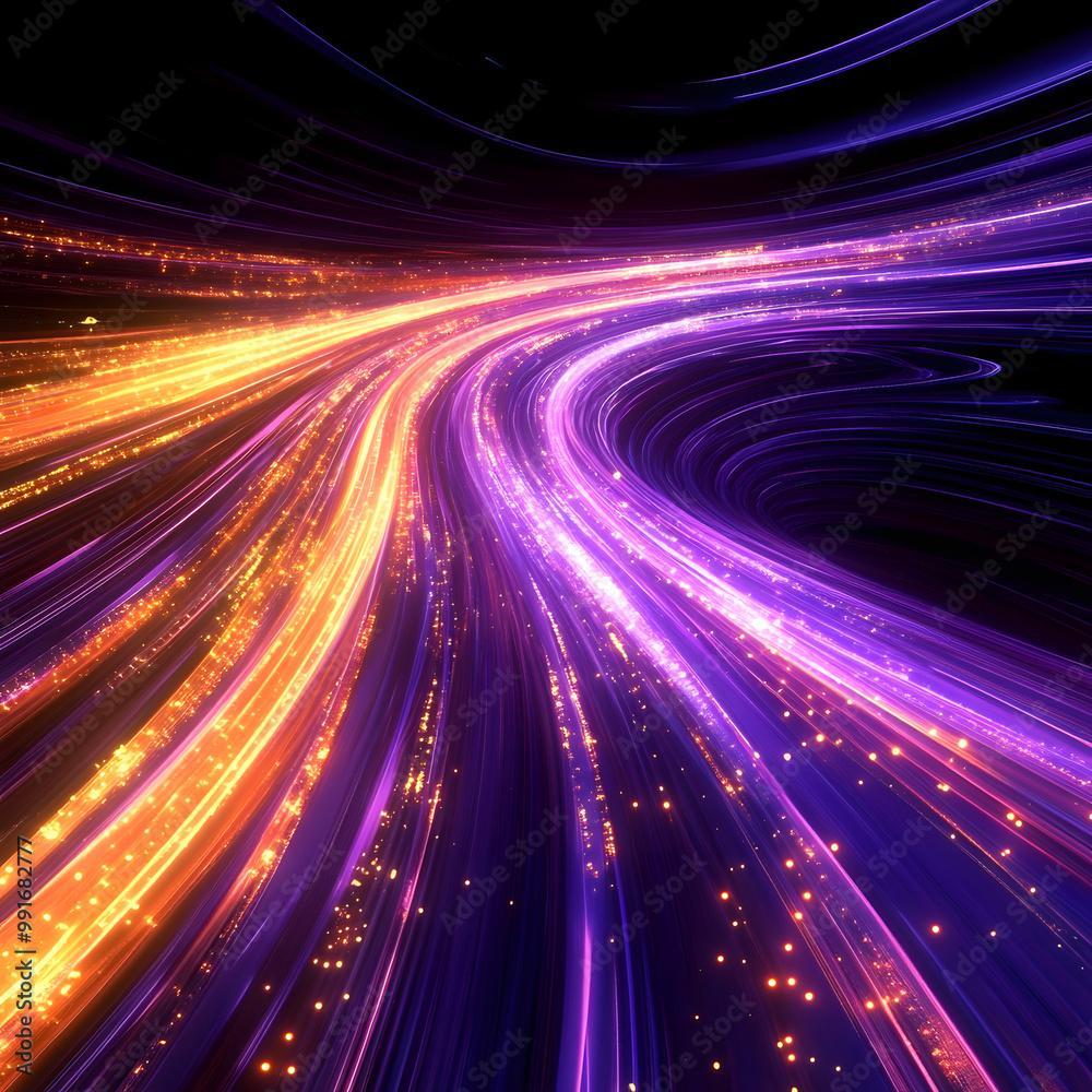 Bright and colorful light in wheel wave style, dark blues and purples, generative ai Bright and colorful light in wheel wave style, dark blues and purples, generative ai