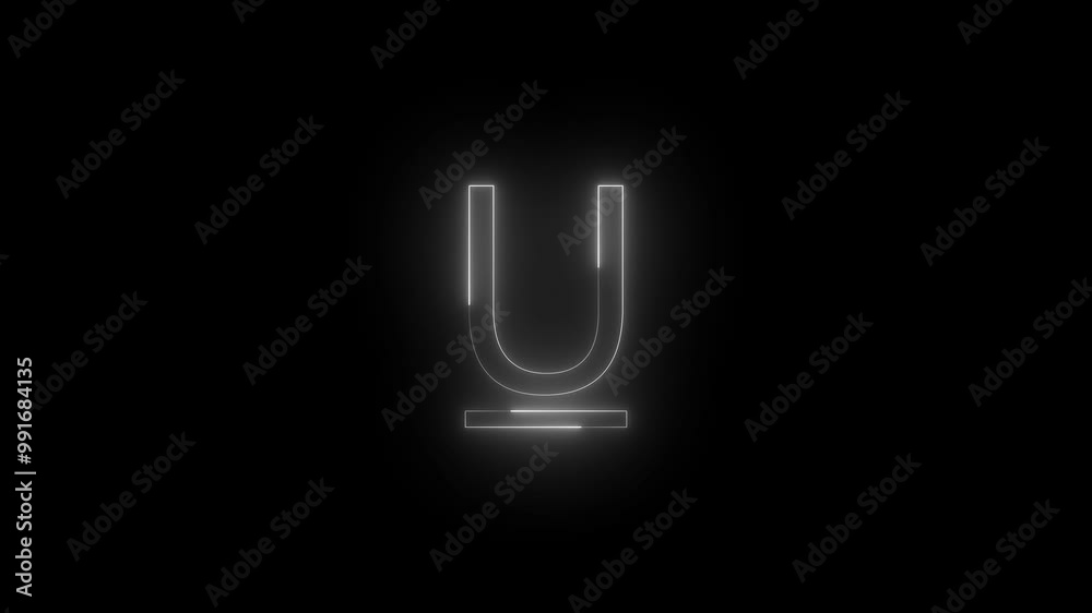 Neon underline icon white glowing black background animation Neon underline icon white glowing black background animation