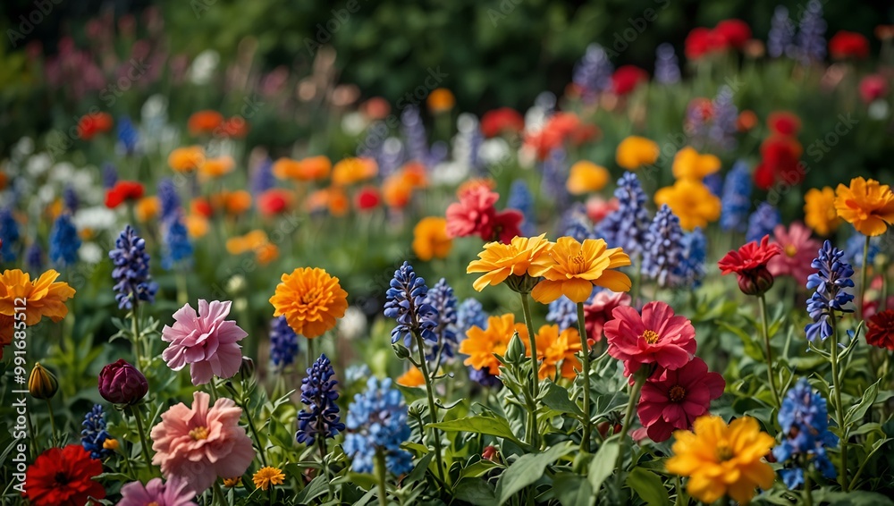 Garden flowers in bloom. Garden flowers in bloom.