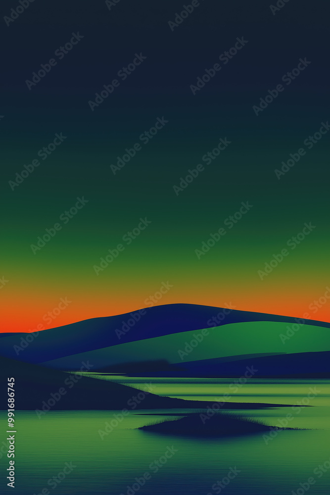 Fototapeta premium Silhouetted Hills at Sunset