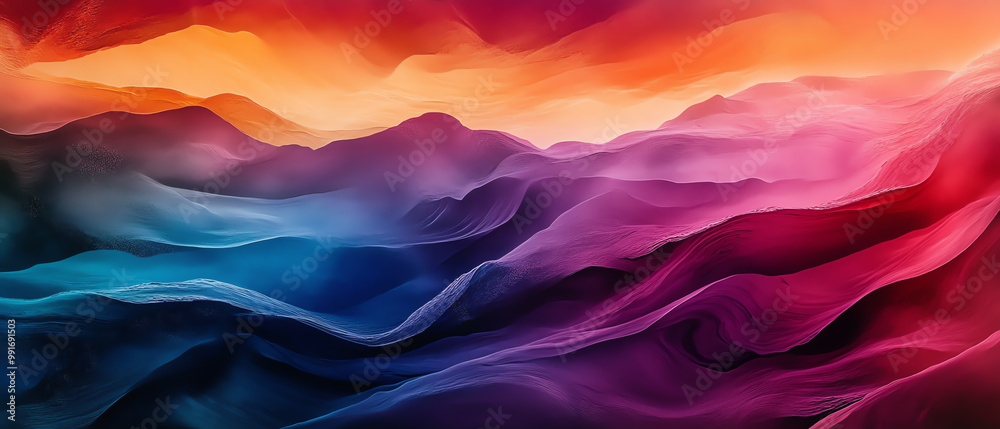Obraz premium Craft a dynamic aerial view of a sprawling carbon desert landscape, highlighting the vastness and unique formations with a blend of vibrant colors in a traditional watercolor style
