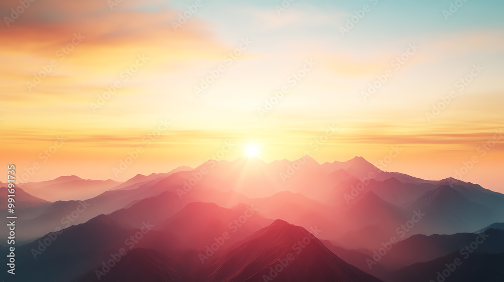 Craft a breathtaking rear view tour of a majestic mountain range during sunset, with shades of orange and pink blending in a photorealistic landscape Craft a breathtaking rear view tour of a majestic mountain range during sunset, with shades of orange and pink blending in a photorealistic landscape