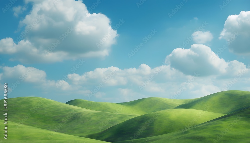 Gently Rolling Green Hills Under a Bright Blue Sky
Gently Rolling Green Hills Under a Bright Blue Sky