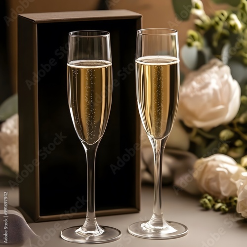 glasses of sparkling wine photo